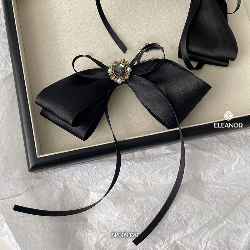 Kẹp tóc nữ Eleanor Accessories hình nơ dáng thả đính đá kẹp tóc nơ tiểu thư phụ kiện tóc 9120