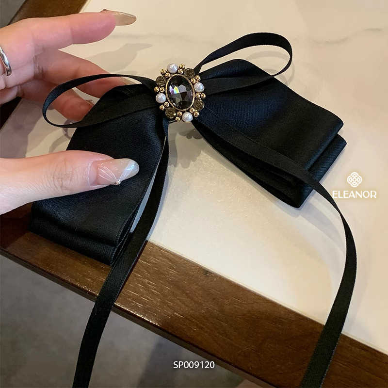 Kẹp tóc nữ Eleanor Accessories hình nơ dáng thả đính đá kẹp tóc nơ tiểu thư phụ kiện tóc 9120