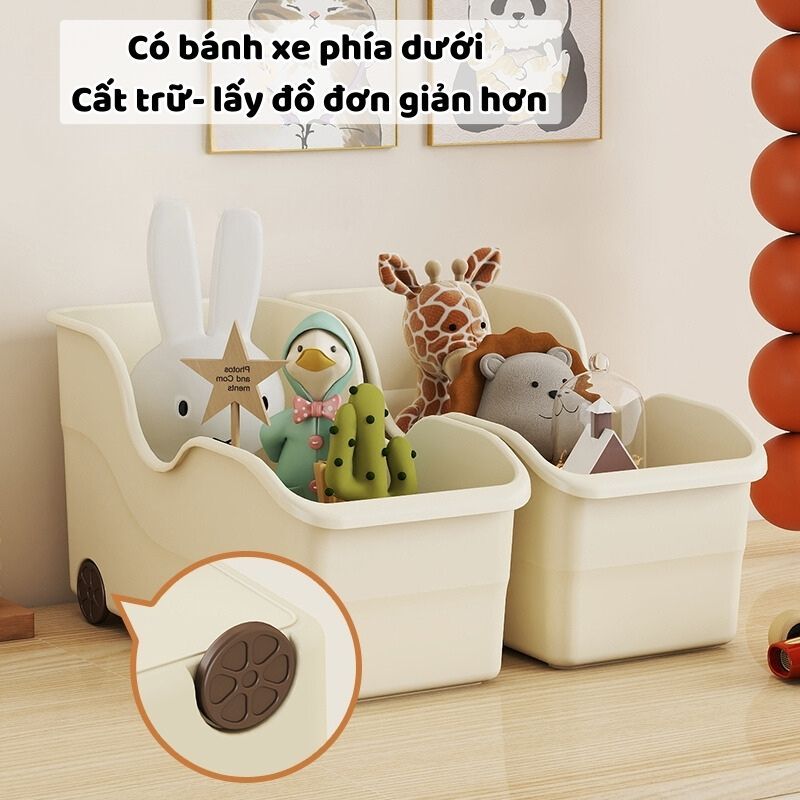 Khay Đựng Sách Truyện ENODA HOME, Khay Nhựa Đựng Sách Để Bàn Có Bánh Xe Kéo Trượt Q049