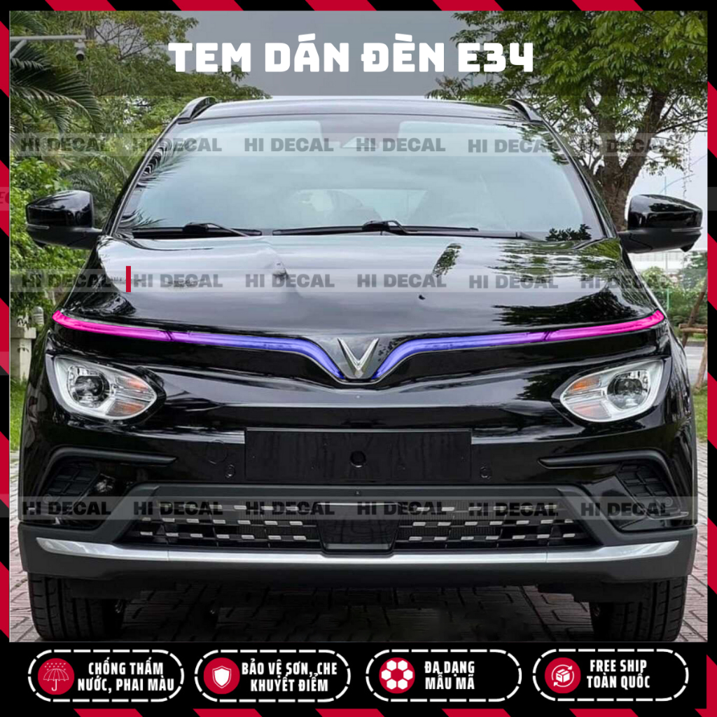 Tem dán đèn E34, decal dán đèn trang trí xe bền màu chống nước