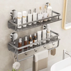 Kệ để đồ nhà tắm Kệ gia vị để đồ nhà bếp OMISEPH lắp đặt hút chân không, chất liệu nhôm hàng không cao cấp chống gỉ T005