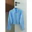 Áo Sơ Mi Croptop Sọc Nữ Tay Dài GILLEE Form Rộng Có Túi Chất Kate Lụa FAS355