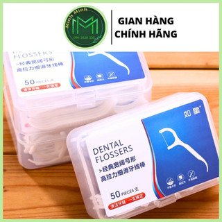 [Siêu rẻ] 1 Hộp 50 chiếc tăm chỉ nha khoa vệ sinh răng miệng tiện