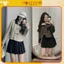 Áo khoác dạ nữ, áo khoác dạ ép croptop cổ sen có đệm vai 2 lớp Hoadanbistore chất đẹp dày xịn