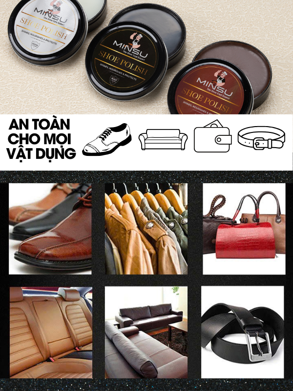 Ảnh Xi Đánh Giày Shoe Polish MINSU M7939 Dạng Sáp Giúp Đánh Bóng, Bổ Sung Màu Cho Giày, Đồ Da, Ghế Sofa, Túi Xách, Nội Thất 3