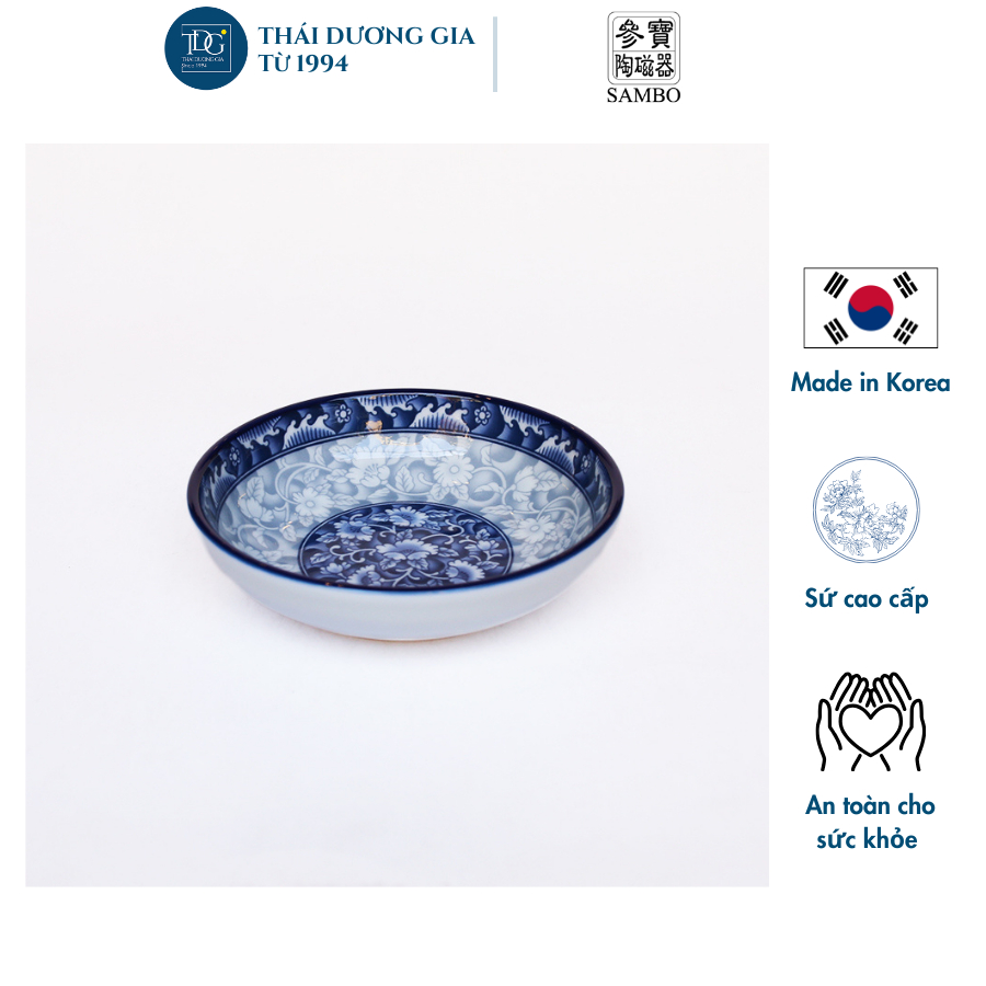 Đĩa gia vị 11cm sứ hoa văn cao cấp Hàn Quốc Sambo MD-066