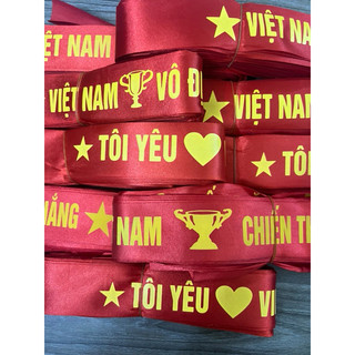 Băng rôn băng đô Tôi Yêu Việt Nam chiến thắng đeo đầu cổ vũ bóng đá đội tuyển quốc gia Việt Nam chào mừng 2/9