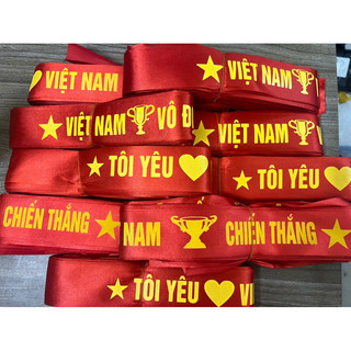Băng rôn băng đô Tôi Yêu Việt Nam chiến thắng đeo đầu cổ vũ bóng đá đội tuyển quốc gia Việt Nam chào mừng 2/9