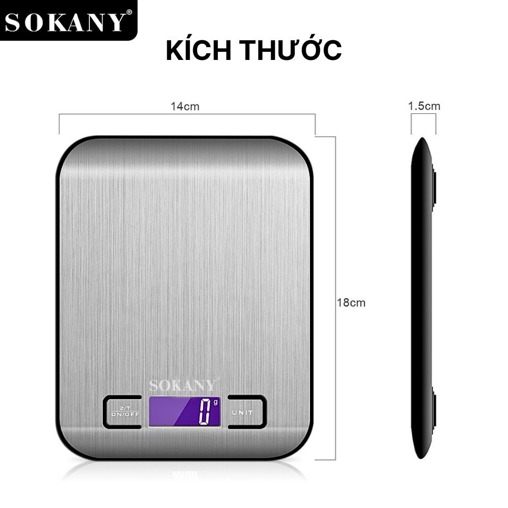 Ảnh Cân tiểu ly điện tử mini SOKANY SK-19026, nhỏ gọn, độ chính xác siêu cao, màn hình LCD. 1