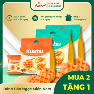 Bánh Bông Lan Kisshu Bảo Ngọc Vị Thịt Nướng BBQ, Vị Sợi Gà, Bánh Ăn Sáng Tiện Lợi |