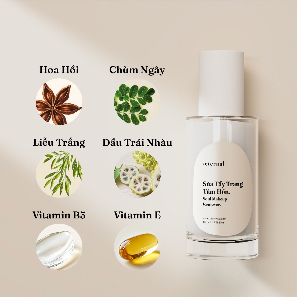 Sữa Tẩy Trang Tâm Hồn Vitamin E 100ml - Sạch Sâu, Giảm Mụn
