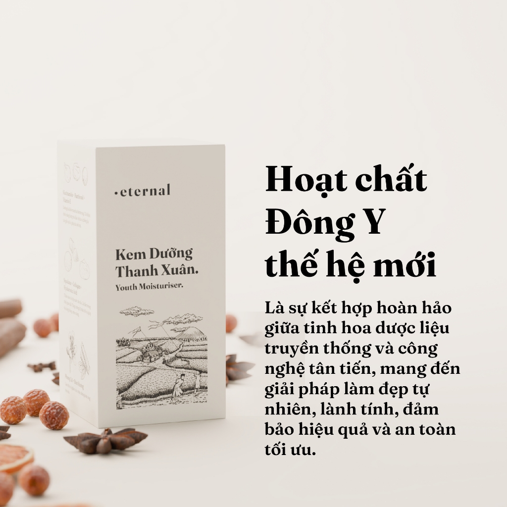 Kem Dưỡng Thanh Xuân Eternal 50ml – Collagen Dưỡng Ẩm, Giảm Nám, Làm Sáng Da, Ngừa Lão Hóa
