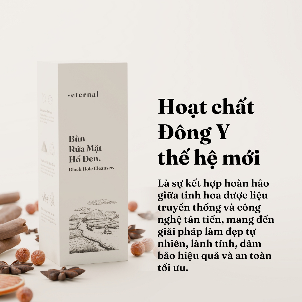 Bùn Rửa Mặt Hố Đen Eternal 100g – Sạch Sâu, Dịu Nhẹ, Chiết Xuất Bồ Hòn & Than Hoạt Tính