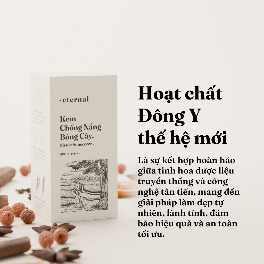 Kem Chống Nắng Bóng Cây Eternal 50ml – Kem Chống Nắng Ngừa Lão Hóa SPF 50 PA+++ Dưỡng Ẩm, Làm Dịu