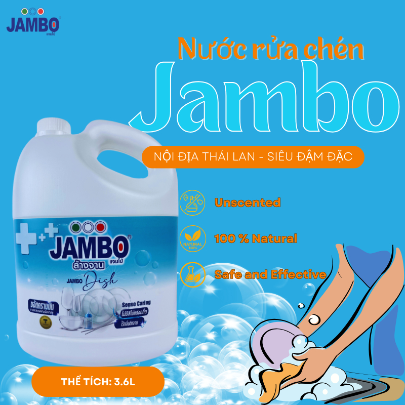Nước Rửa Bát Jambo Không Mùi Chính Hãng Thái Lan Can 3.6L | Shopee Việt Nam