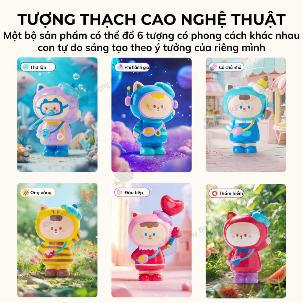 Tô tượng thạch cao mini DIY tự làm cho bé Mideer Plaster Artisan Art Kit