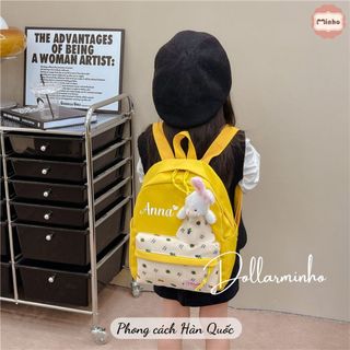Balo THÊU TÊN cho bé đi học mẫu giáo, từ 0 đến 5 tuổi, phong cách Hàn Quốc, đựng đồ dùng