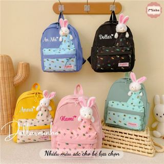 Balo THÊU TÊN cho bé đi học mẫu giáo, từ 0 đến 5 tuổi, phong cách Hàn Quốc, đựng đồ dùng