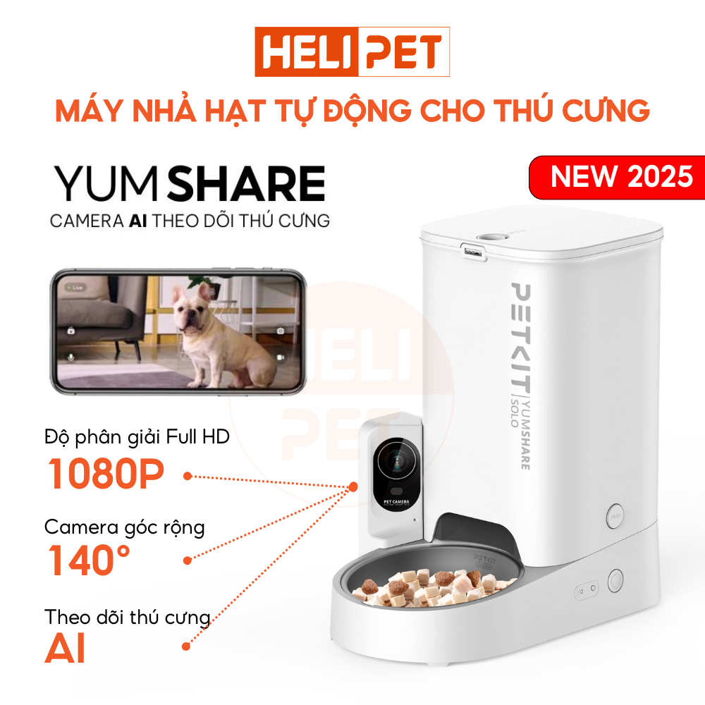 Ảnh [BH 12 Tháng] Máy Ăn, Máy Nhả Hạt Cho Chó Mèo Có Camera PETKIT Element Fresh Solo Dung Tích 3 Lít - HeLiPet 1