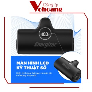 [USA] Sạc dự phòng Energizer mini 4600mAh nhỏ gọn đầu TypeC cắm sạc ngay không cần cáp - UE4600PQ