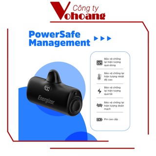 [USA] Sạc dự phòng Energizer mini 4600mAh nhỏ gọn đầu TypeC cắm sạc ngay không cần cáp - UE4600PQ