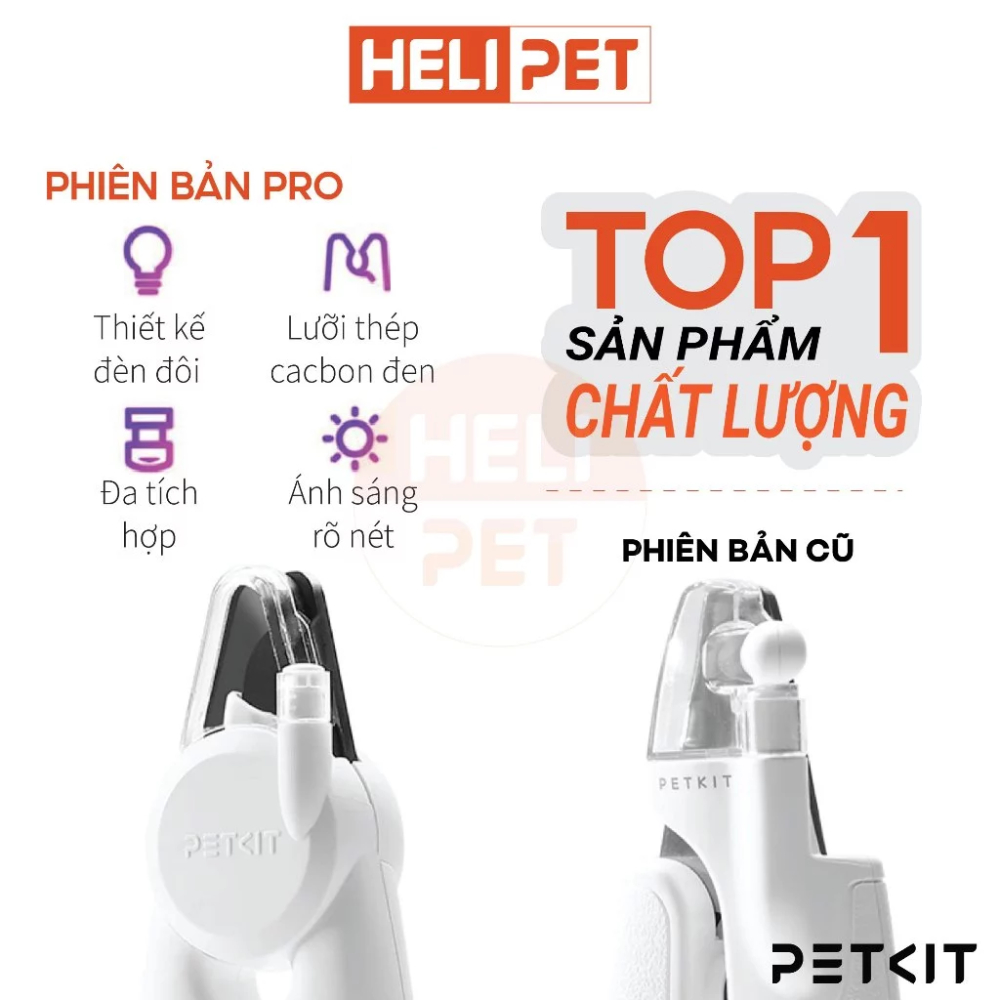 Ảnh Kìm Cắt, Bấm Móng Chó Mèo Có Đèn Led PETKIT Pro - HeLiPet 3
