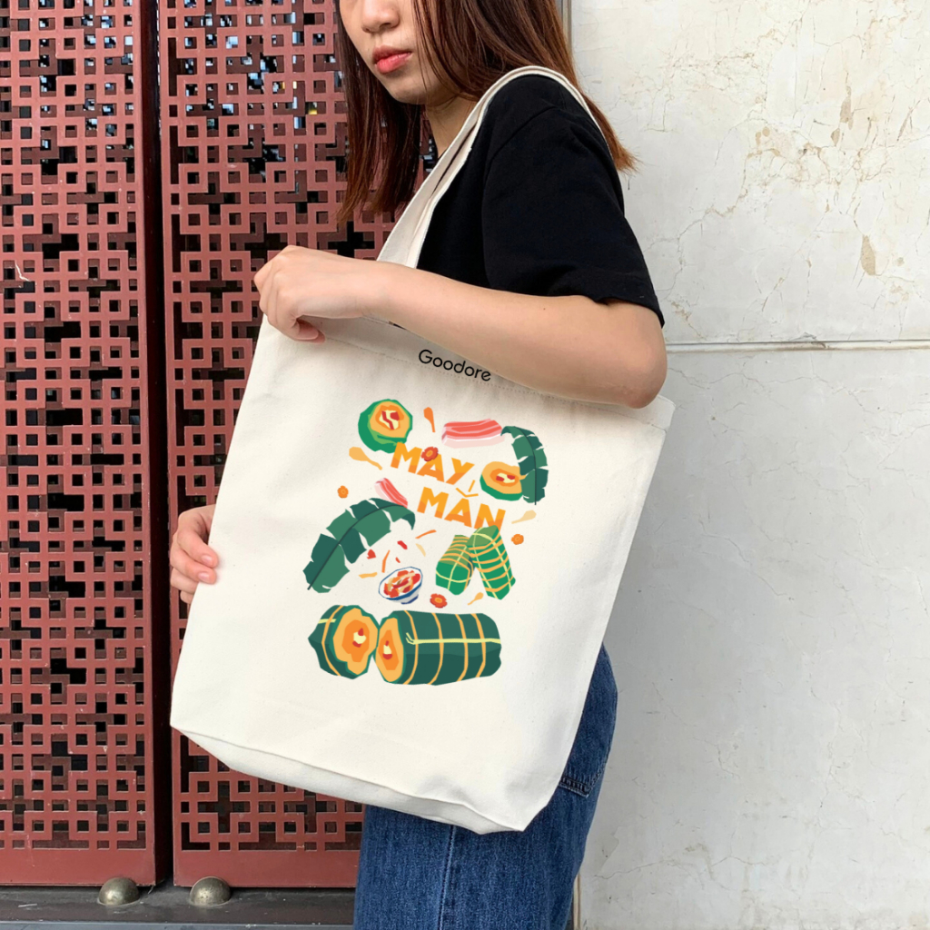 Túi tote vải canvas Goodore thiết kế Bộ sưu tập ĂN TẾT phong cách năng động cá tính
