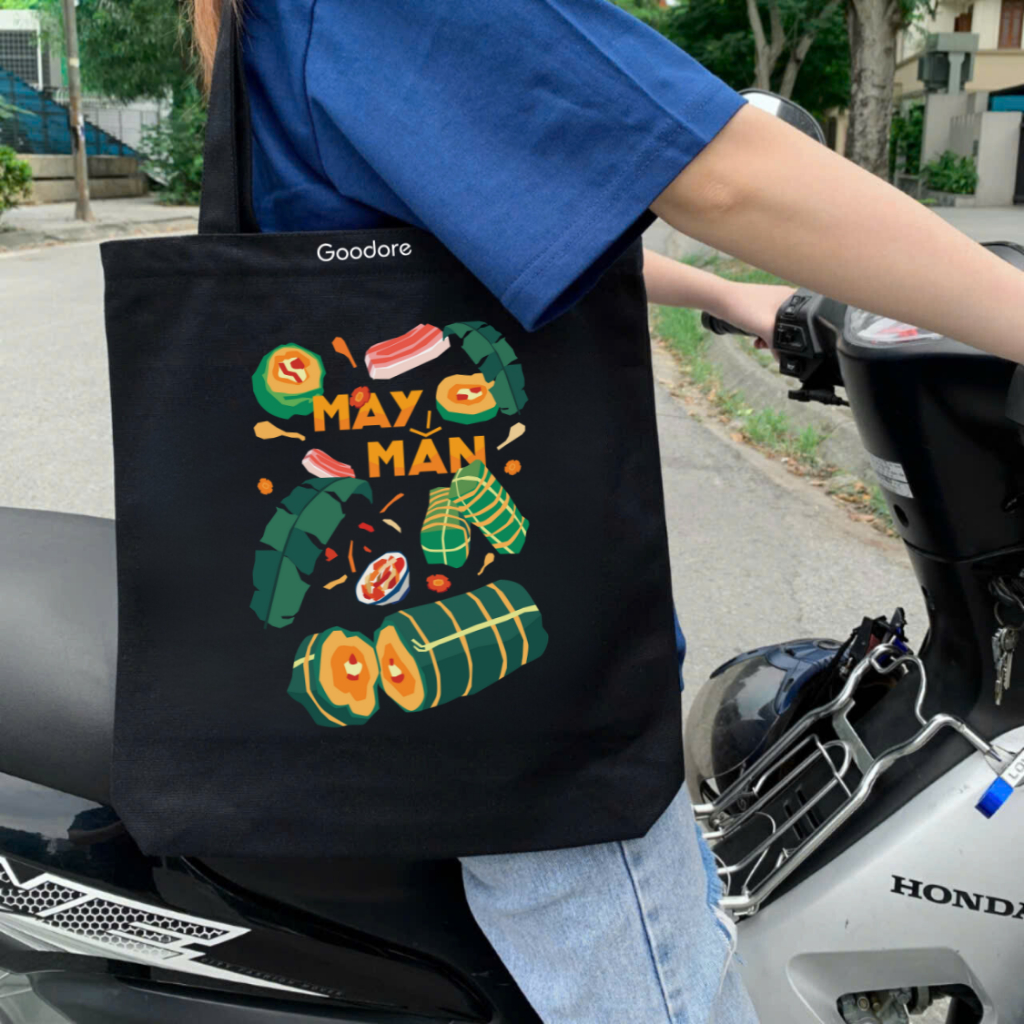 Túi tote vải canvas Goodore thiết kế Bộ sưu tập ĂN TẾT phong cách năng động cá tính