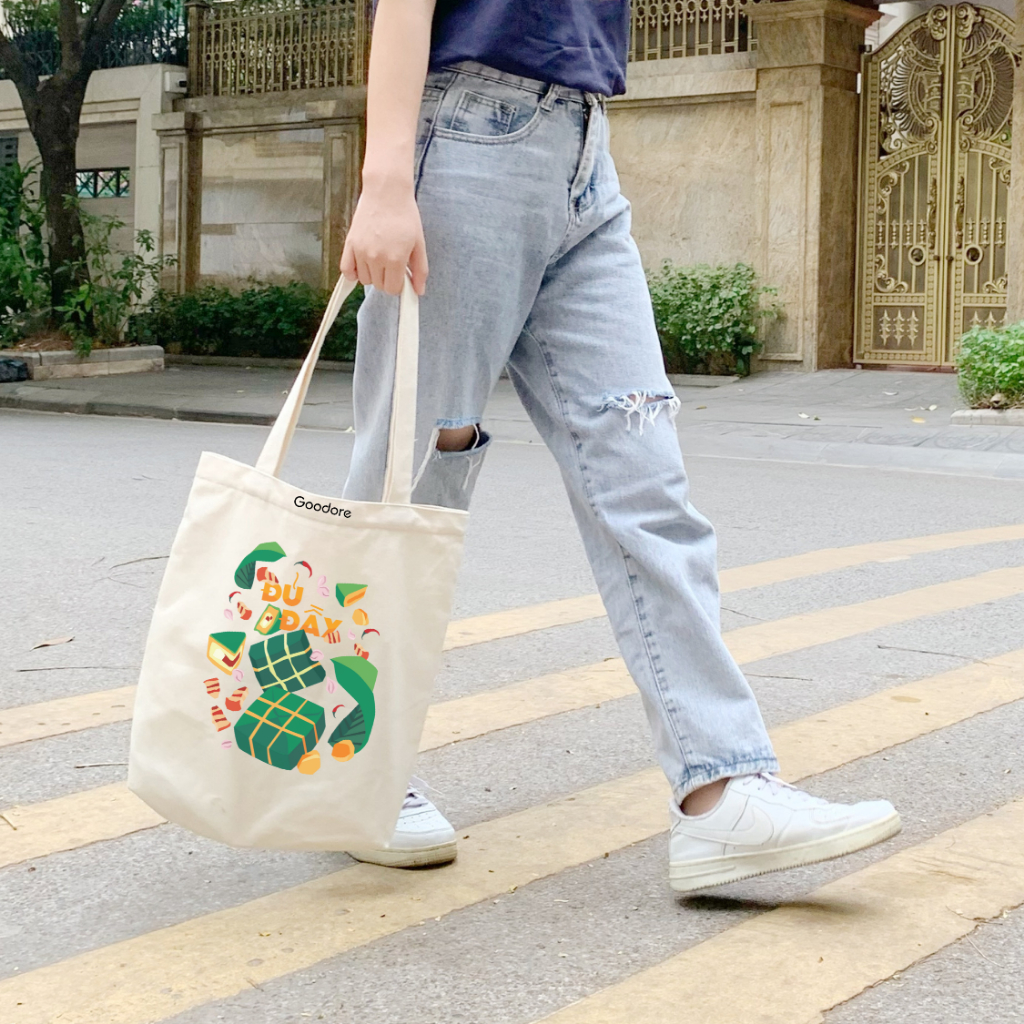 Túi tote vải canvas Goodore thiết kế Bộ sưu tập ĂN TẾT phong cách năng động cá tính
