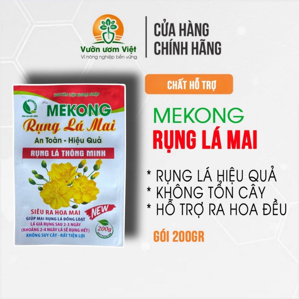 RỤNG LÁ MAI MEKONG - chất hỗ trợ rụng lá thông minh, an toàn tuyệt đối cho mai, hiệu quả sau 2 ngày