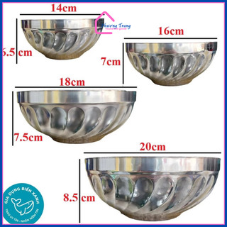 Tô inox cách nhiệt 2 lớp chống nóng size 14cm 16cm 18cm 20cm - Bát ăn cơm inox - Phương Trang
