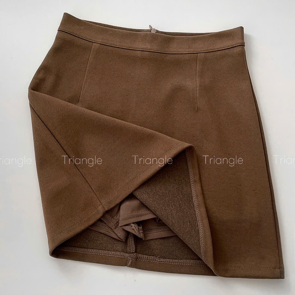 Triangle - Three Skirt - Chân váy dạ len mỏng basic Hàn Quốc dành cho mùa thu đông với 3 tone màu, chất vải dày dặn