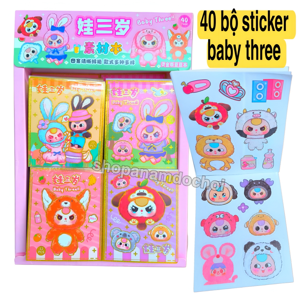 Khay 40 bộ sticker baby three , nhãn dán búp bê baby three mới | Shopee ...