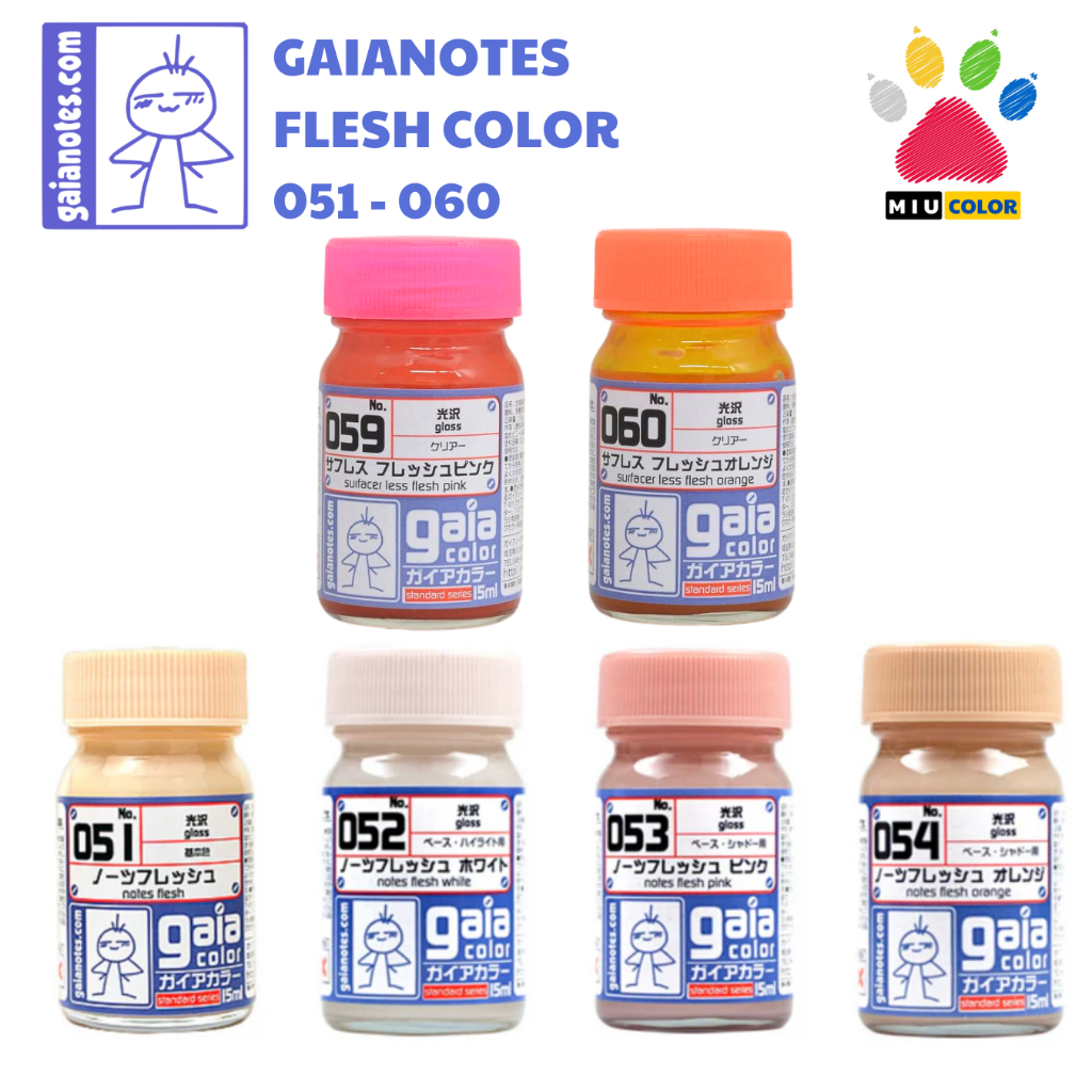 GAIANOTES sơn mô hình màu da nhân vật - FLESH COLOR ( 051 - 060 ) 15ml ...