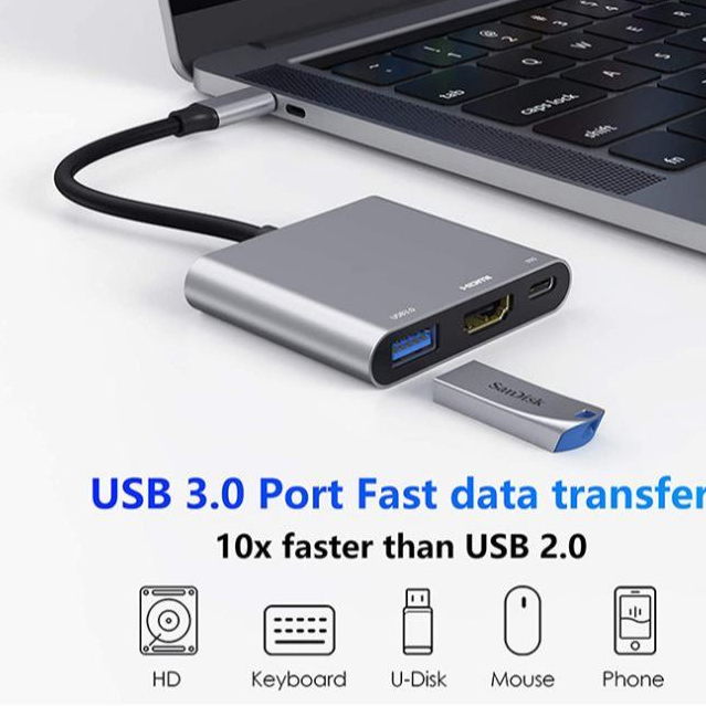 Hub Type C 3in1 hỗ trợ Samsung Dex  - Cổng chuyển đổi HUB USB Type-C to HDMI,  USB 3.0, PD Type-C cho Laptop, Điện thoại | BigBuy360 - bigbuy360.vn