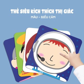 Sách - Thẻ Siêu Kích Thích Thị Giác Cho Trẻ Sơ Sinh - Thẻ Biểu Cảm Màu