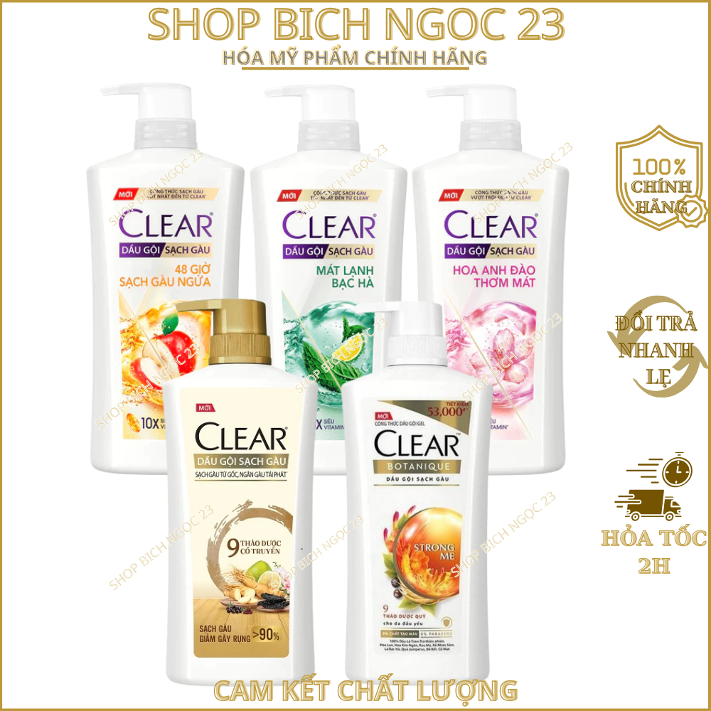 Dầu gội sạch gàu Clear đánh bay gàu & nhờn ngứa, sảng khoái cả ngày dài 630g