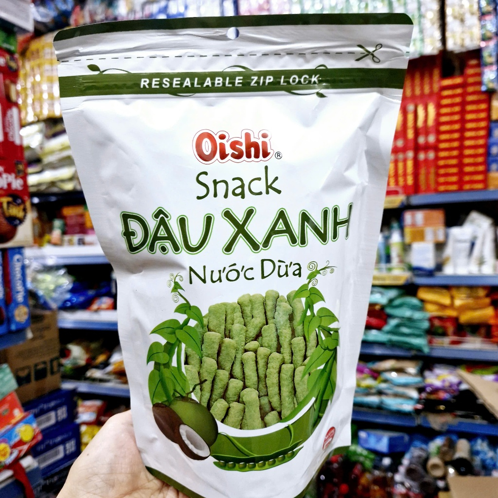 Snack Đậu Xanh Nước Dừa Oishi Túi Zip 65g | Shopee Việt Nam