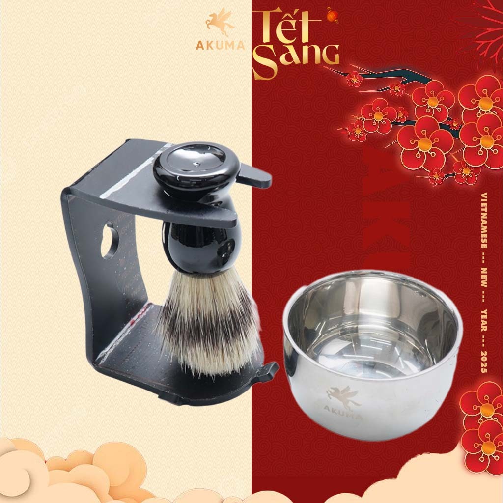 Bộ Bát Chổi Đựng Kem, Bọt Cạo Râu AKUMA CK08 - Akuma.vn | Shopee Việt Nam