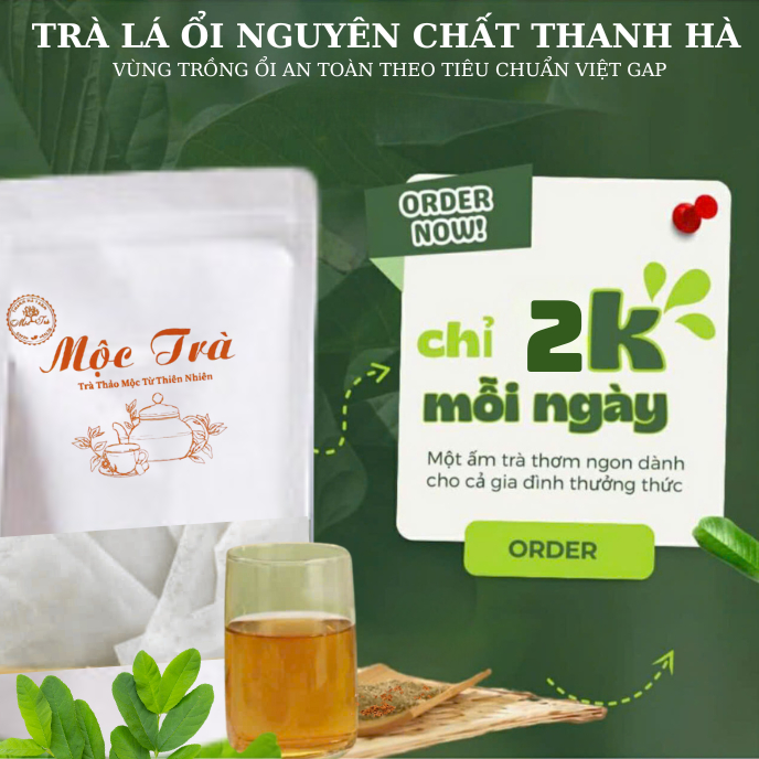 Trà Lá Ổi Nguyên Chất Combo 30 Túi Lọc Giảm Cân, Hỗ Trợ Tiểu Đường, Giảm Cholesterol - Thanh Hà Farm