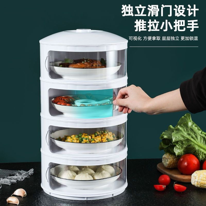 Lồng bàn 5 tầng mở ra mở vào tiện lợi