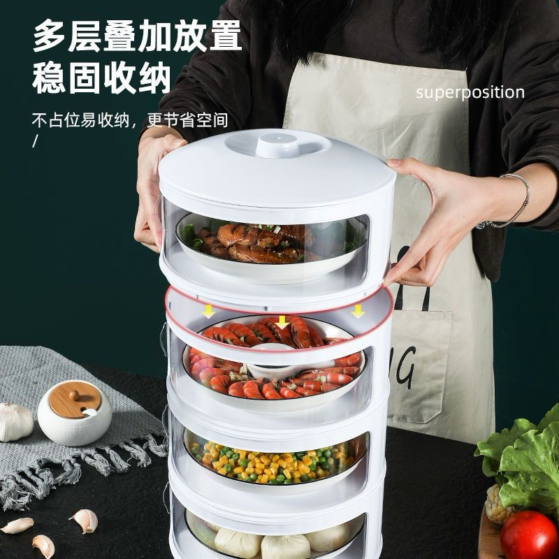 Lồng bàn 5 tầng mở ra mở vào tiện lợi