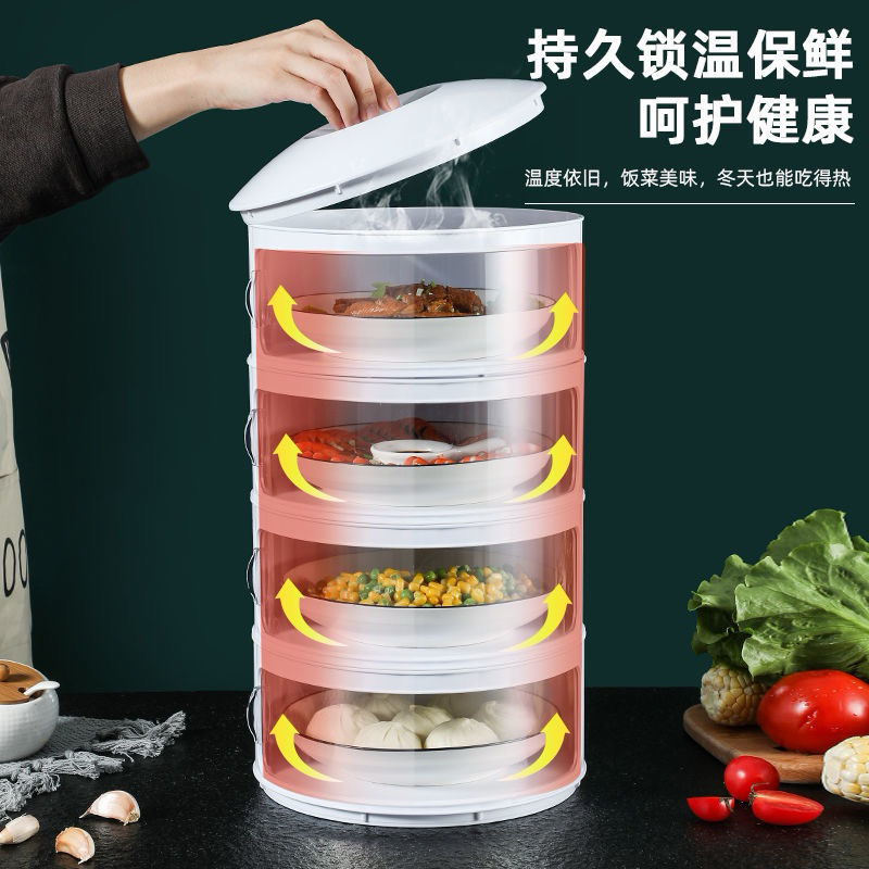 Lồng bàn 5 tầng mở ra mở vào tiện lợi