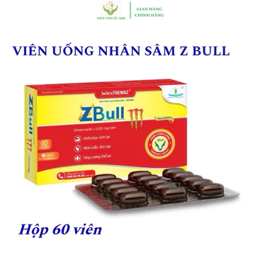 Zbull MEX THEMAZ - Viên Tăng Lực Nhân Sâm Tỏi Đen khôi phục sinh lực, minh mẫn tỉnh táo (hộp 60v)