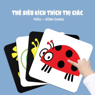 Sách - Thẻ Siêu Kích Thích Thị Giác Cho Trẻ Sơ Sinh - Thẻ Hình Dạng Màu