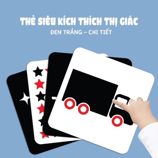 Sách - Thẻ Siêu Kích Thích Thị Giác Cho Trẻ Sơ Sinh - Thẻ Chi Tiết Đen Trắng
