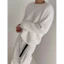<<Có sẵn>> 004 Áo dệt kim phủ lông mềm tay dài cổ tròn phong cách Hàn quốc dành cho nam nữ unisex sành điệu mùa thu đông