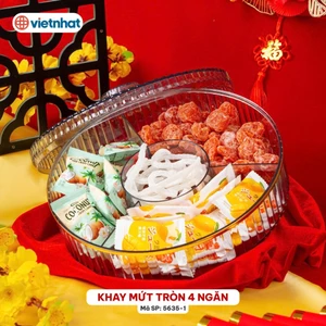 Khay mứt tròn 4 ngăn Hokori Chính Hãng Việt Nhật (mã 5635-1)