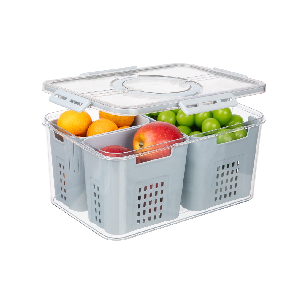 Hộp Đựng Thực Phẩm Chia 3 Ngăn Có Quai Xách Chính Hãng Việt Nhật (Mã 6571)