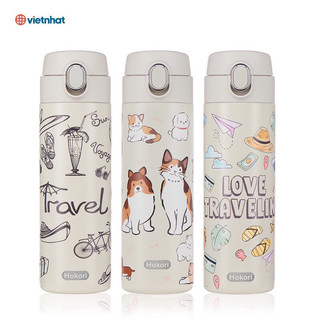 Bình giữ nhiệt Sunny 340ml-460ml Hokori 0123, Bình nước inox giữ nhiệt Việt Nhật cao cấp